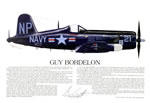 "F4U Navy Corsair Ace, Guy Bordelon" - Ernie Boyette - World War II Art